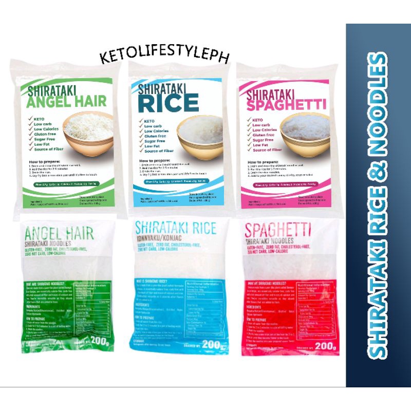 KETO Shirataki Rice and Noodles 200grams (Zero Carb, Zero Calories