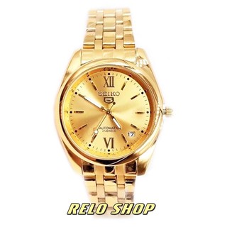 Relo SEIKO Watch Gold Stainless Steel Analog waterproof date day men Watches #3