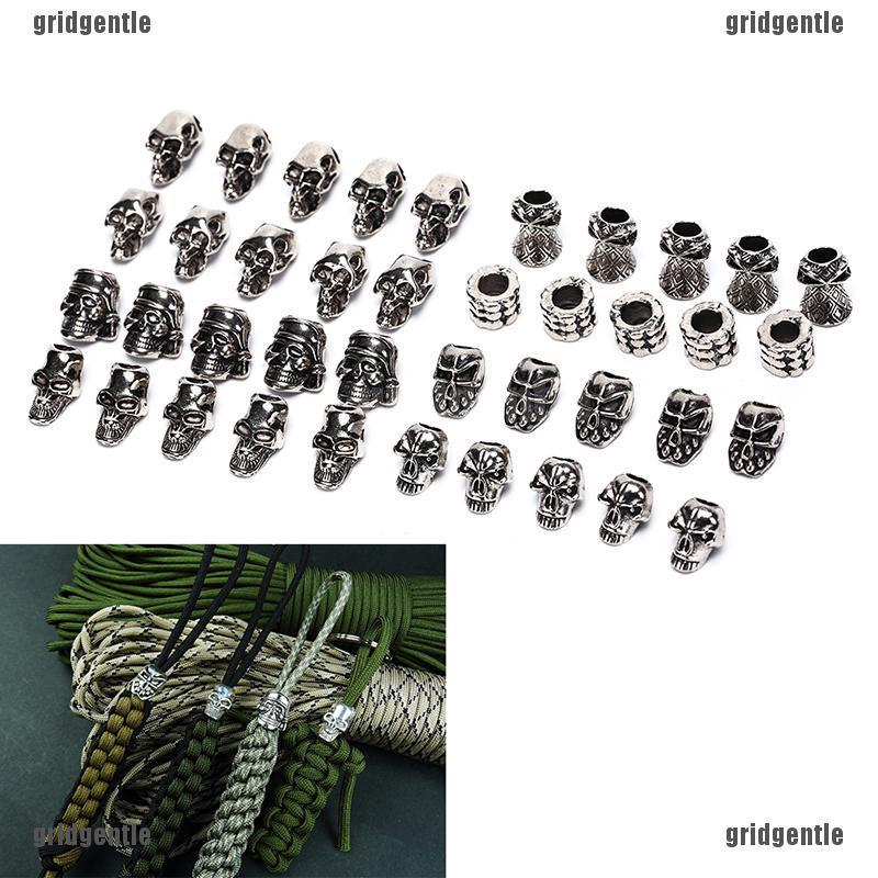 【grid】 5Pcs/Lot Paracord Beads Metal Skull For Paracord Bracelet ...