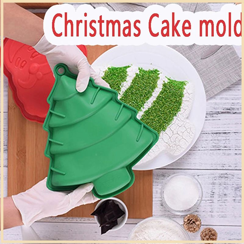 Hot Promotion 3D Non Stick Christmas Tree Silicone Mold For Cake