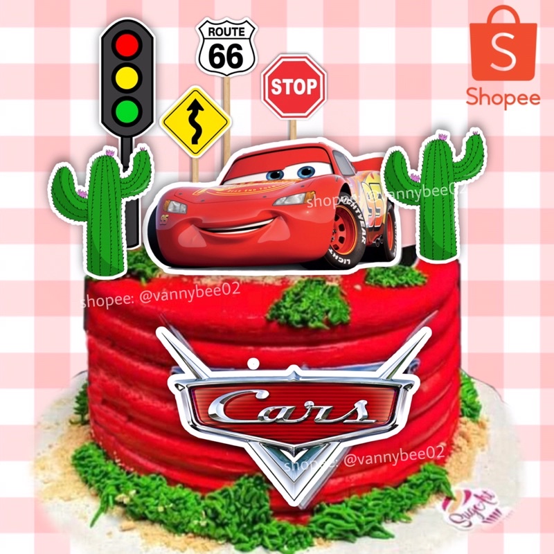 The Cars Cake and Cupcake Topper Lightning Mcqueen Topper | Shopee  Philippines