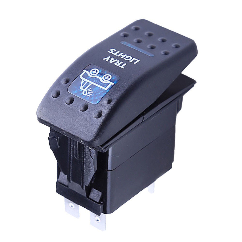 Waterproof Button Rocker Toggle Switch Blue LED Zombie Light 12V 20A Auto Sales