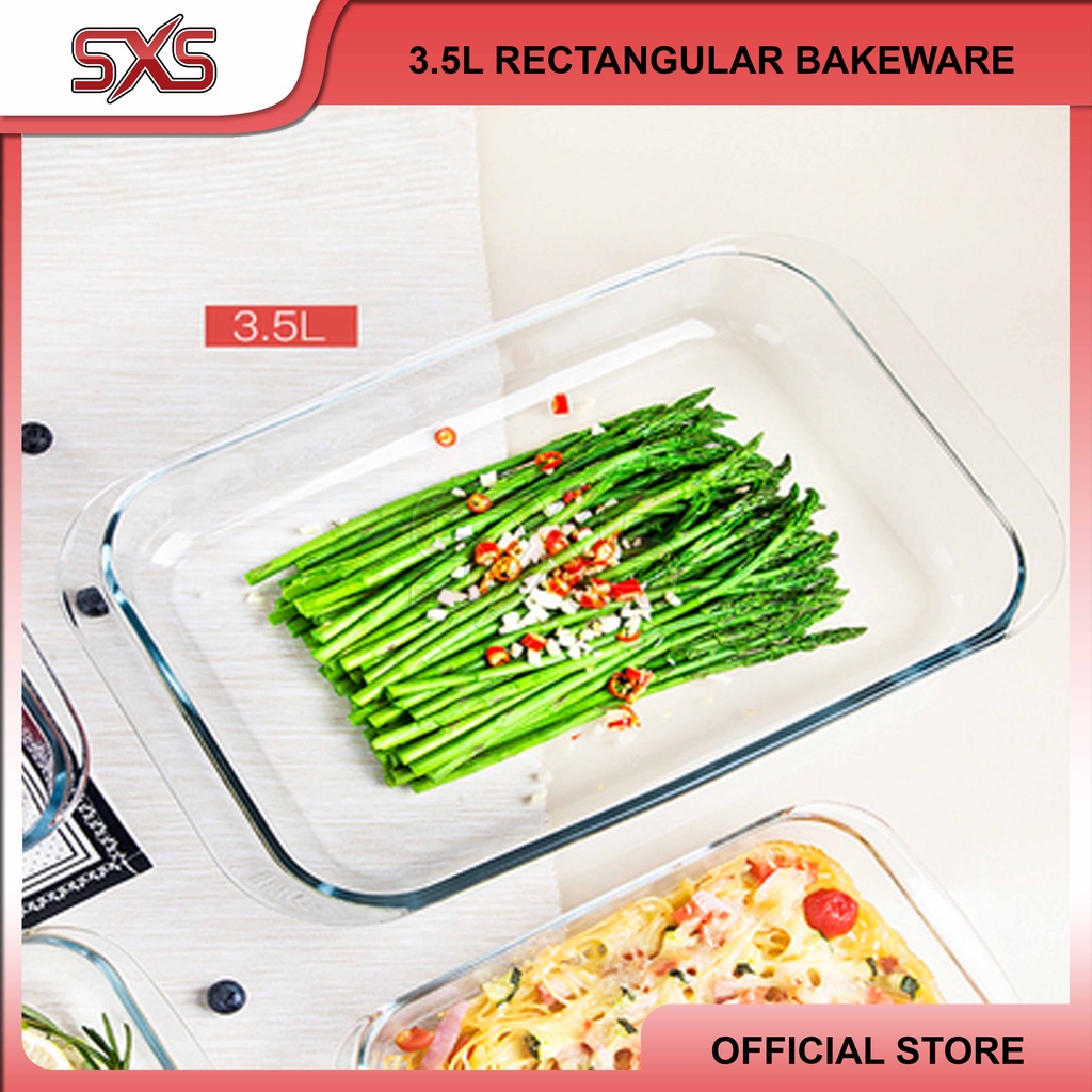 microwavable glass SXS 3.5L Microwavable Rectangular Tempered Glass