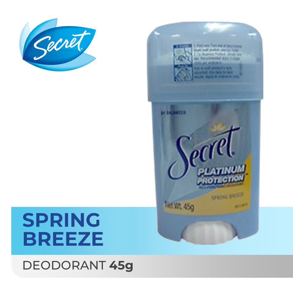 Secret Deodorant Platinum Cream Spring Breeze (45g) | Shopee Philippines