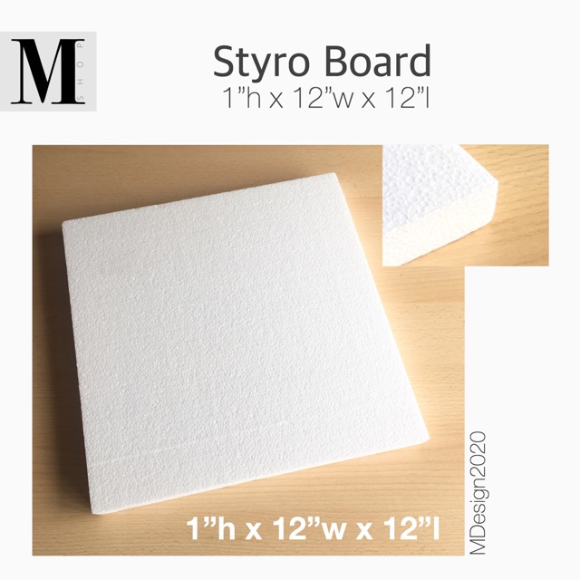 Styro Board 12”x12”, 1” and 1/2” Thick Shopee Philippines