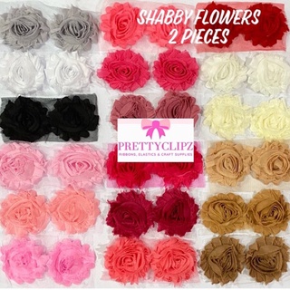 Shabby Flowers Plain Frayed All Colors Sold Per 2 Pieces #1