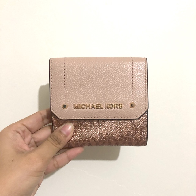 mk wallet rose gold