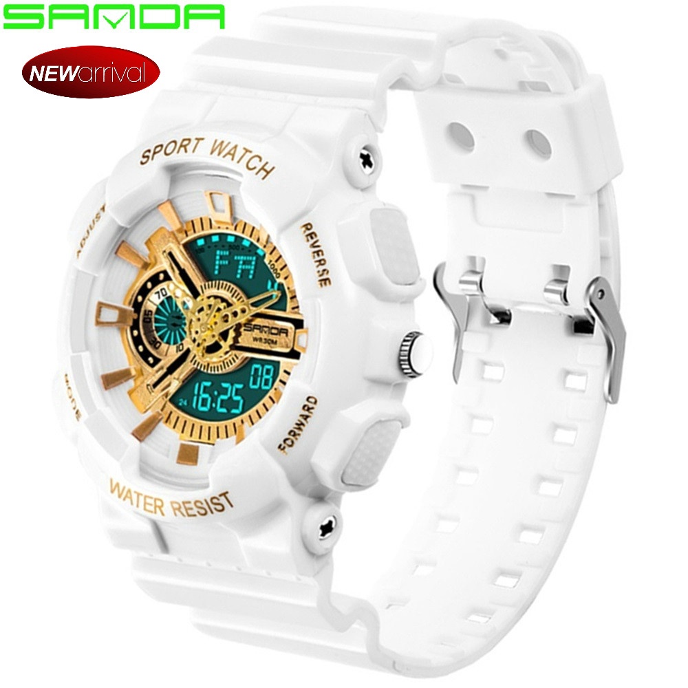 ◕Casio same style G shock Mens Digital watch Gold White Watches G Style Watch Waterproof Sport S Sho