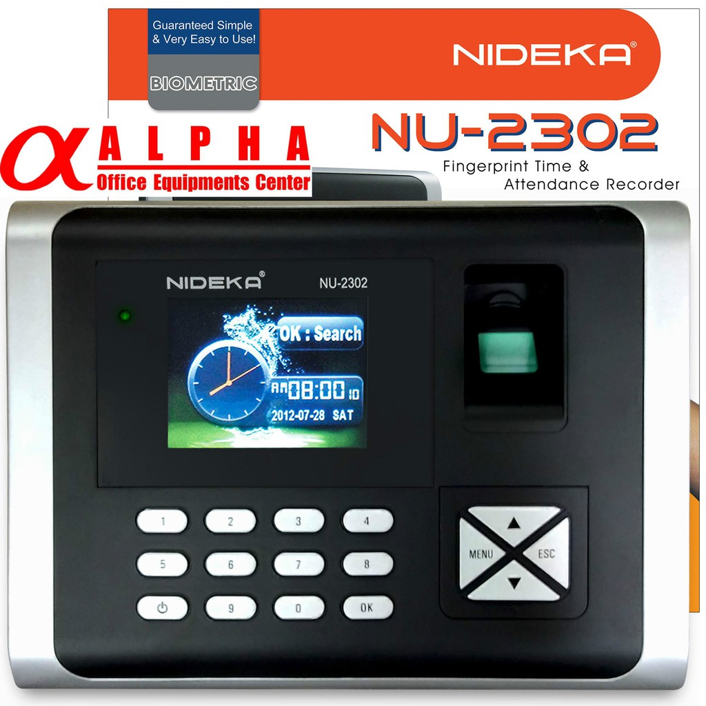NIDEKA NU2302 Biometrics Time Attendance Keeper Machine, Biometric