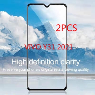 2PCS VIVO Y31 2021 Tempered Glass Full Cover Film Vivo Y 31 Y31 vivoY31 Screen Protector