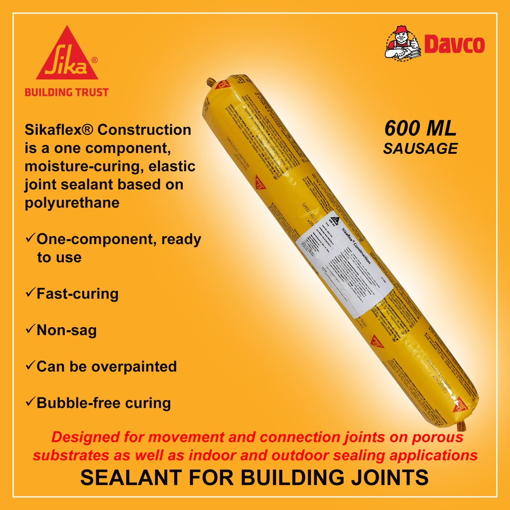 Sika Sikaflex Sikabond Construction Polyurethane Sealant 600ML Adhesive ...