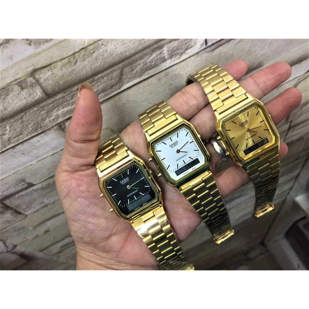 casio aq230 gold
