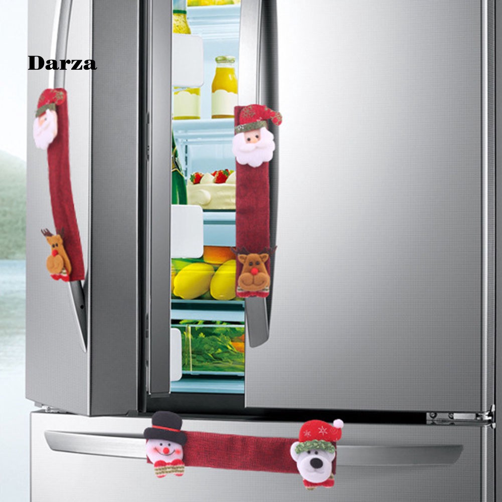 Dar 4pcs Christmas Santa Snowman Elk Refrigerator Door Knot Covers