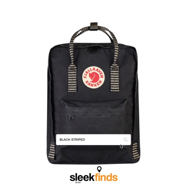 kanken backpack black striped