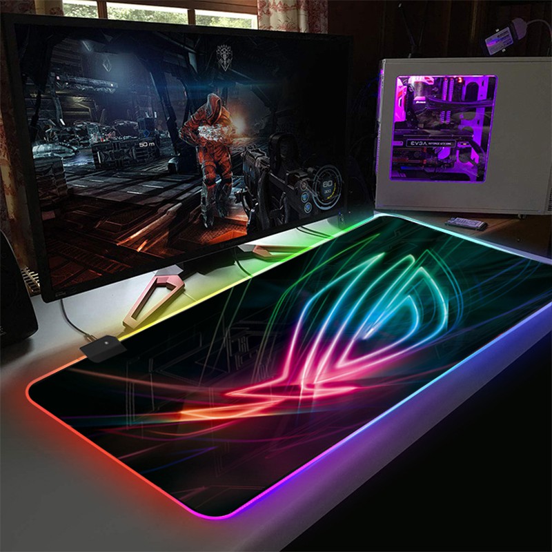 RGB Mouse Pad Large Gaming Luminous Waterproof Nonslip Rubber Desk Mat