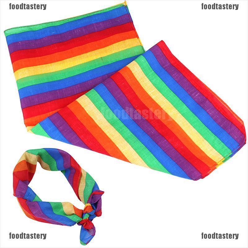 【FTY】1 Pc Cotton Rainbow Bandanas Headband Gay Pride Face Mask Neck