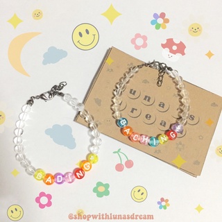 ꕀ Customized Beaded Letter Bracelet (Clear)