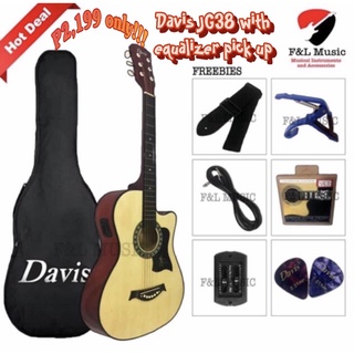 Davis JG38 with equalizer pick up acoustic guitar free full set up and complete freebies