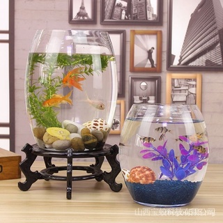 # Fish Tank Creative Desktop Ecological Round Glass Goldfish Turtle Mini Small Landscape Household Aquarium Betta Accessories