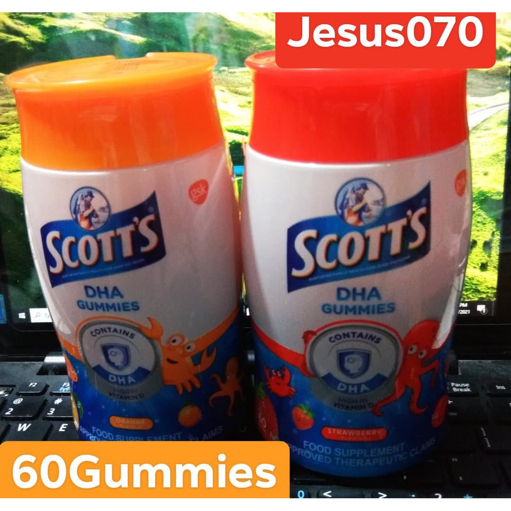 SCOTT'S Vitamin C 60 DHA GUMMIES (High in Vitamin D) Orange or