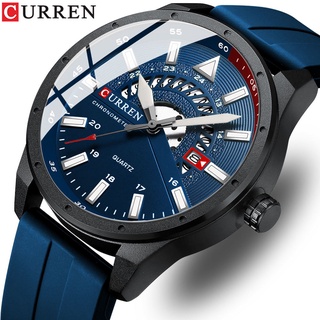 CURREN Men's Watches Original Brand Fashion Casual Business Sports Rubber Quartz Waterproof 8421 XC #1