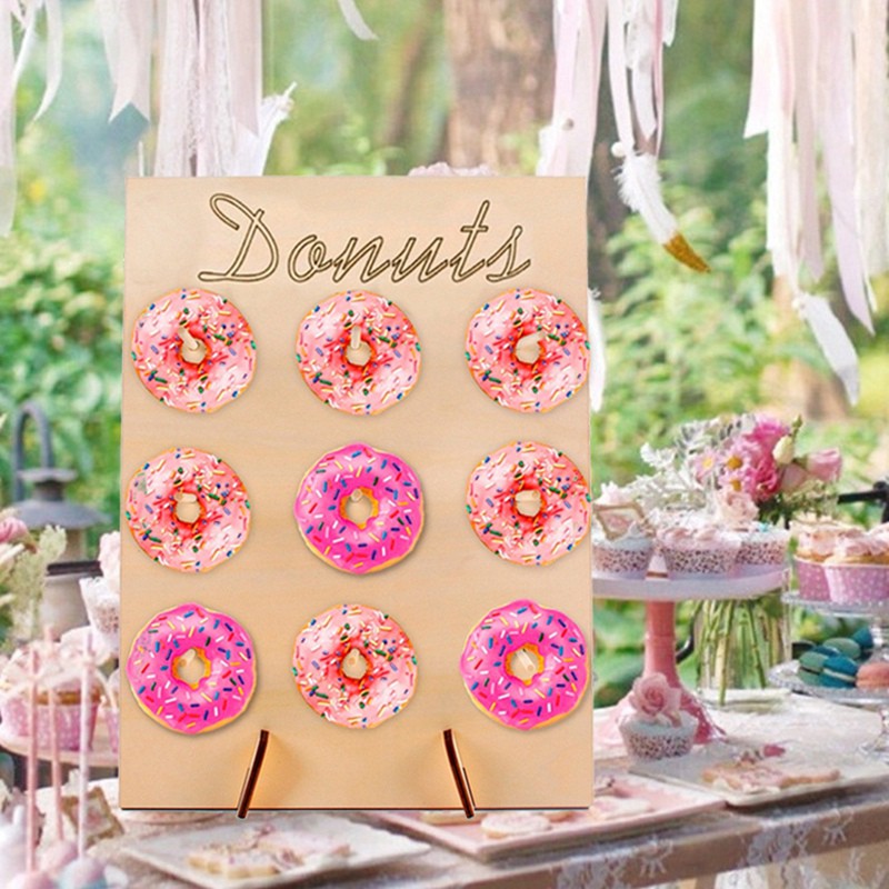 Donut Wooden Wedding Decoration Table Candy Cart Diy Wall Holds Birtay Par H2D0 