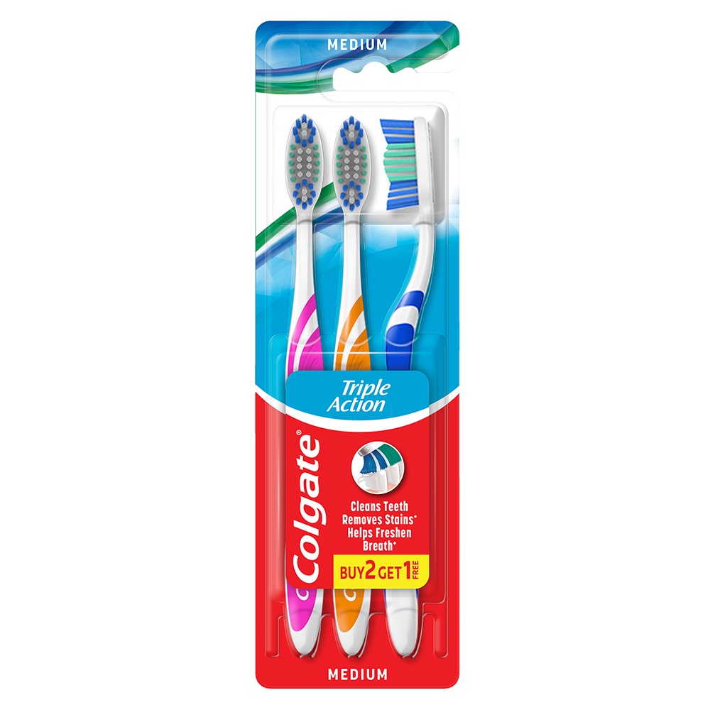 Colgate Triple Action Toothbrush Buy 2 Get 1 Free | Shopee Philippines