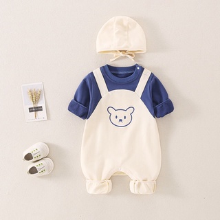 Romper + Hat Spring  Autumn New Baby Romper Long Sleeve Bear Cute Fashion Baby Clothes Jumpsuit Bodysuit Onesie #4