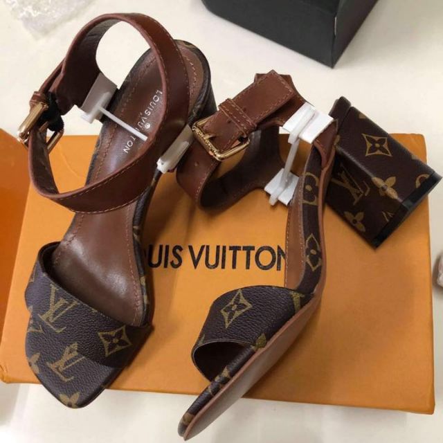 louis vuitton heels with strap