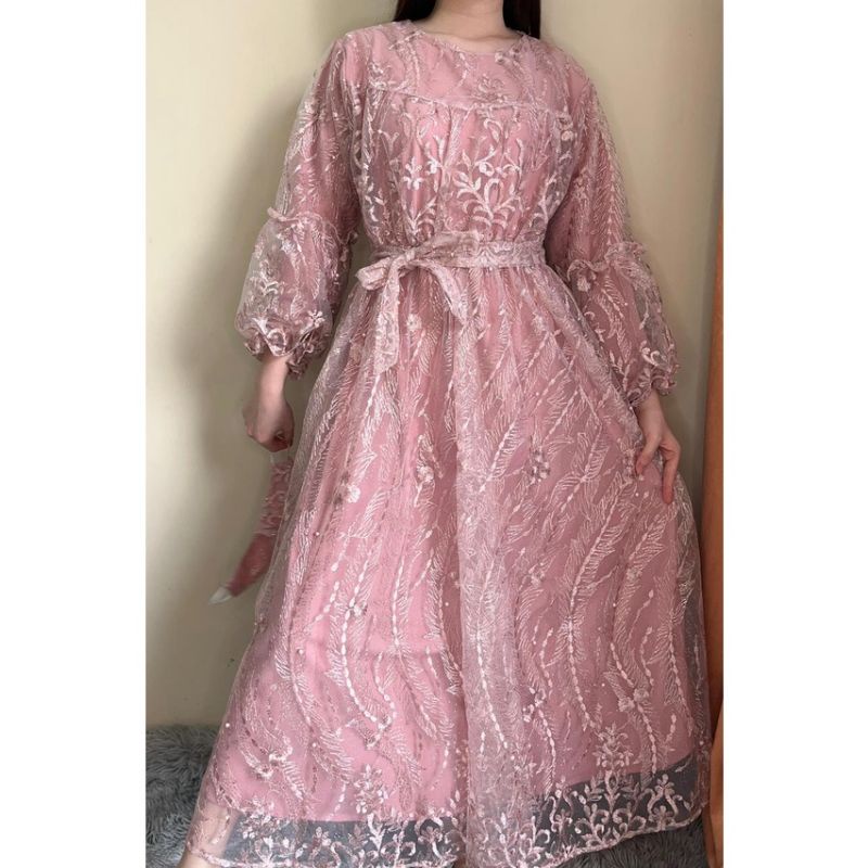 Robe Tille Root Pearl Sleeve / Invitation Robe / Luxury Robe / Dress / Engagement Robe