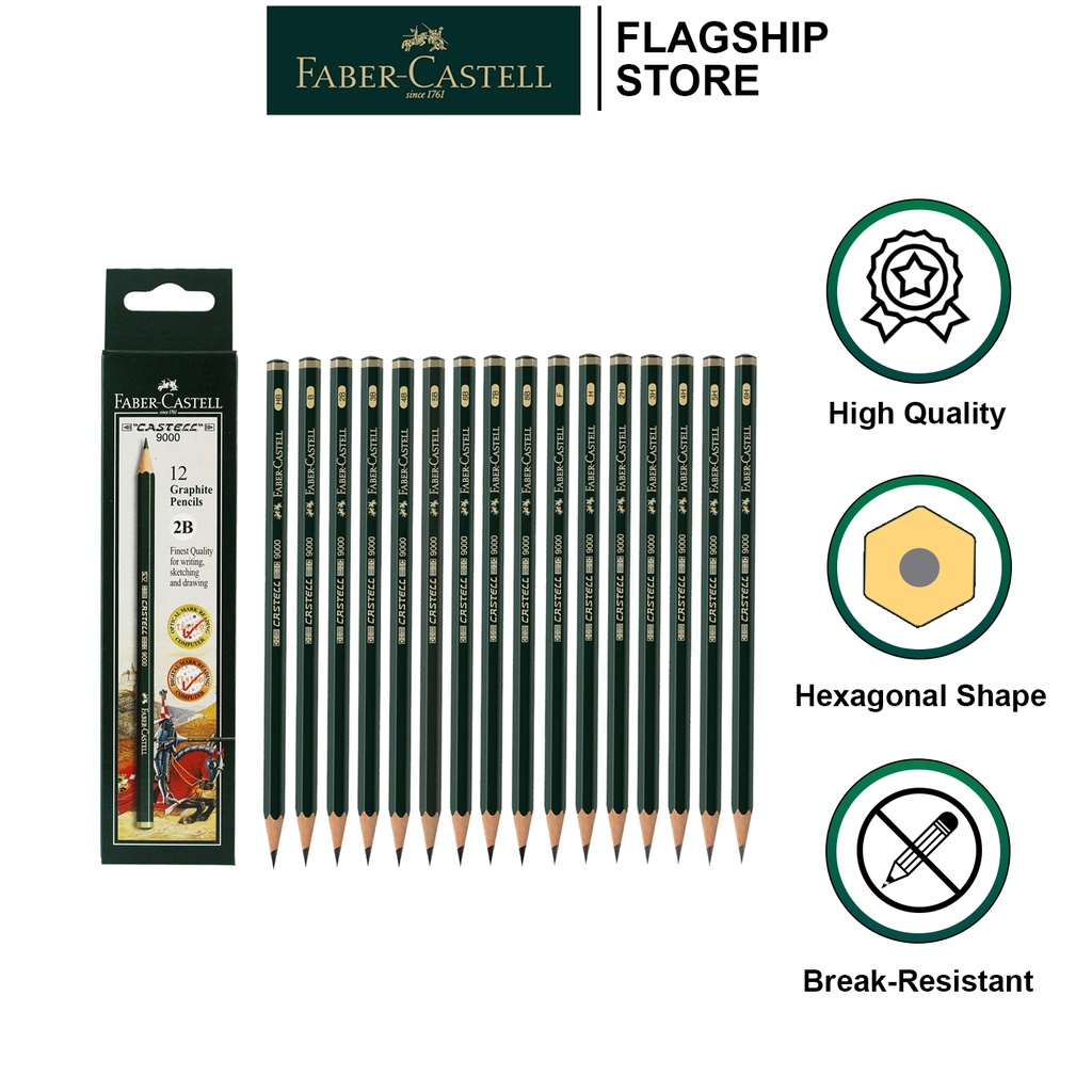 Faber-Castell CASTELL 9000 Graphite Pencil 12PCS/BOX | Shopee Philippines