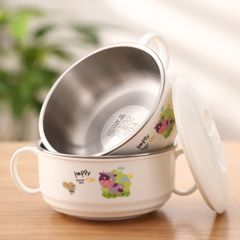 316 Stainless Steel Bowl Thickened Heat-insulated Double-layer Multipurpose  Storage Bowl Metal Kids Anti-fall Rice Bowl - AliExpress