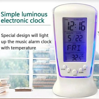 Digital LCD Display Alarm Clock Calendar Thermometer Temperature with Backlight 