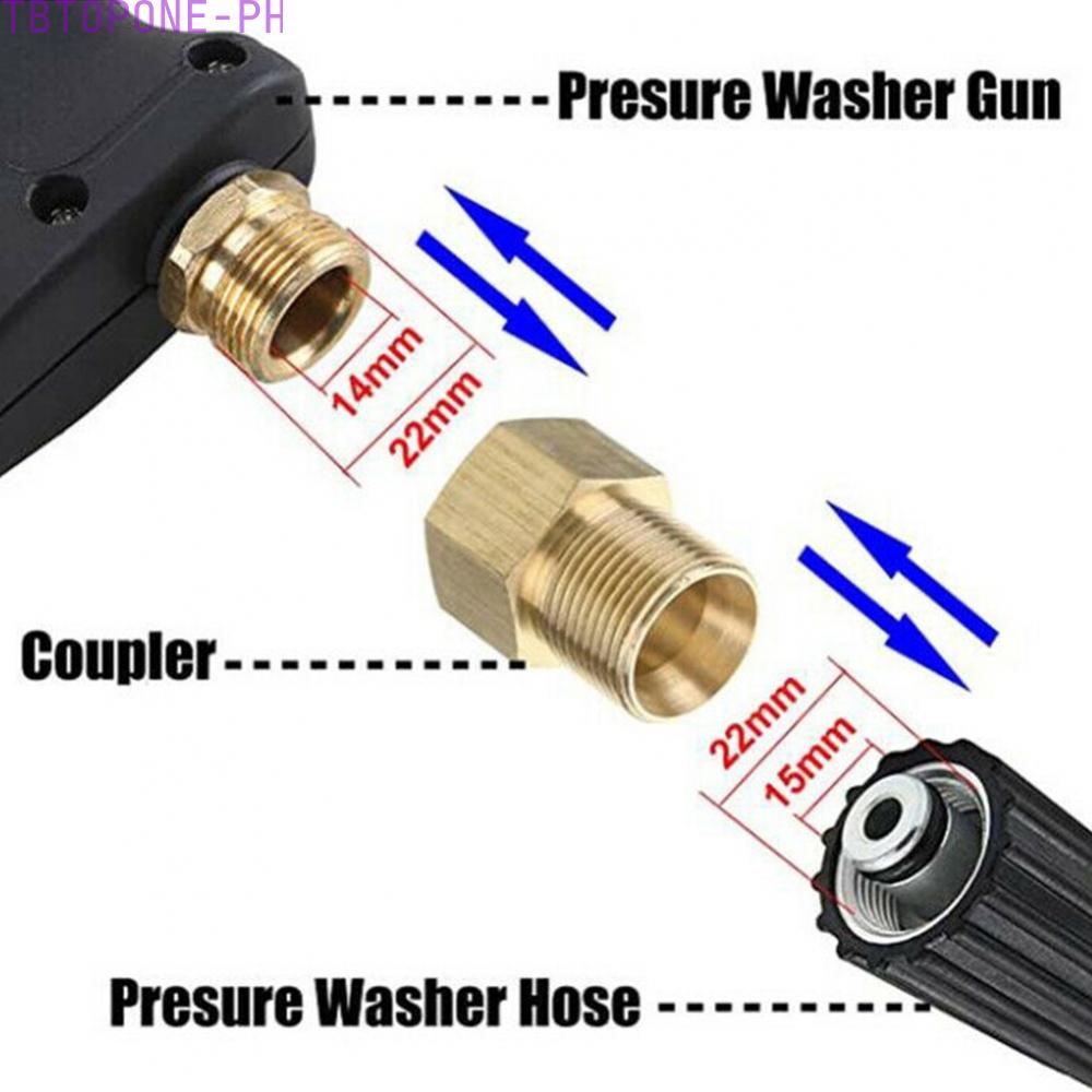 M22 15mm Male Thread to M22 14mm Female Metric Adapter Pressure Washer ...