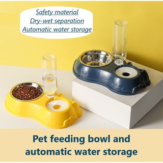 (hot sale)Pet Water&Food Bowl Automatic Pet Dog Cat Feeder Water Dispenser 2 In 1 Pet Bowl