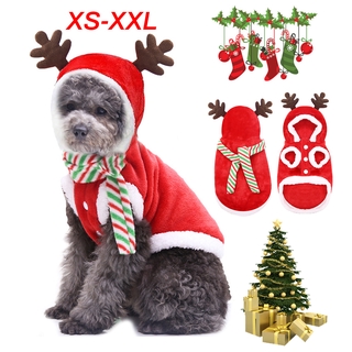 2020 Dog Clothes Christmas Party Jacket Coats Santa Costume Pets Costume Small Dogs Cat Clothing Winter XS-XXL
