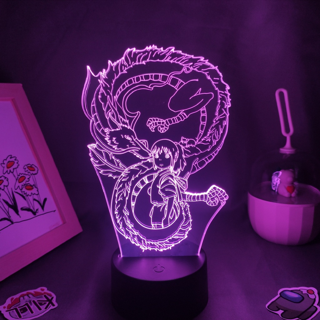 Anime Spirited Away White Dragon RGB Led Neon Night Lights Cool Gifts