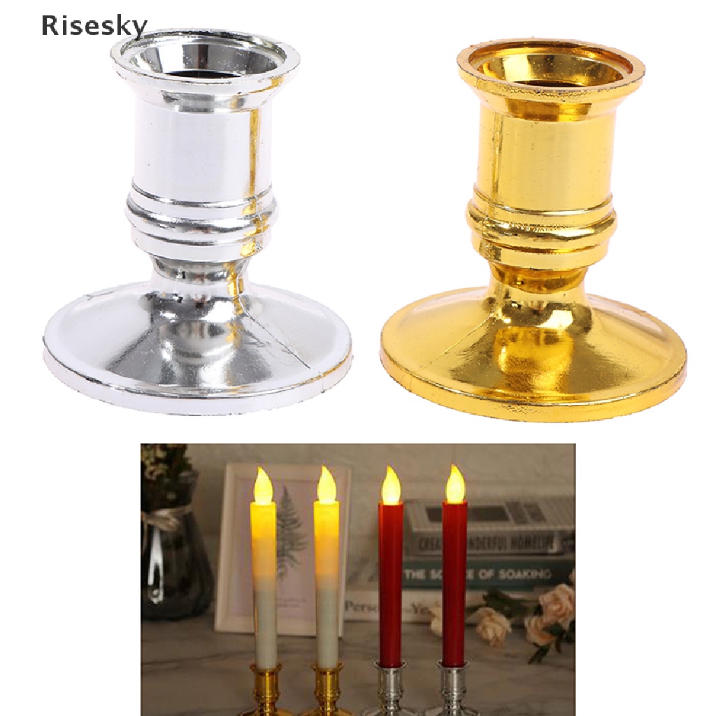 Risesky 2pcs/set Plastic Candle Holder Candle Base Candlestick Holder