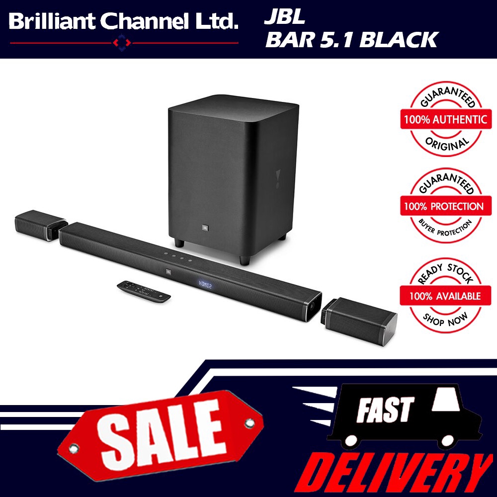 jbl 5.1 channel 4k ultra hd sound bar with true wireless surround speakers