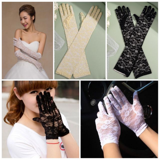 Elegant lace gloves for women | Shopee 