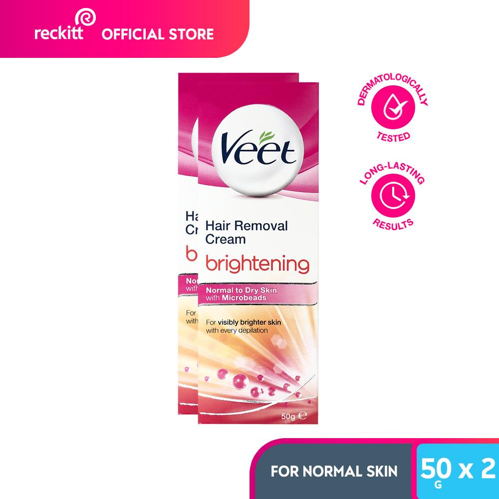 Veet Brightening for Normal to Dry Skin 100g [50g x 2s] Shopee