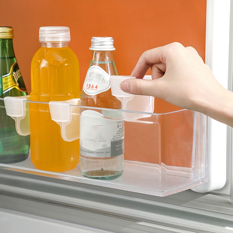Refrigerator Partition Freely Adjustable Food Storage Rack Drugs Cosmetics Separating Shelve Divider
