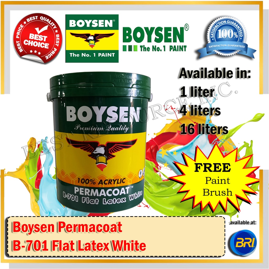 Boysen Permacoat BS-701 Flat Latex White 16liters (Pail) | Shopee ...