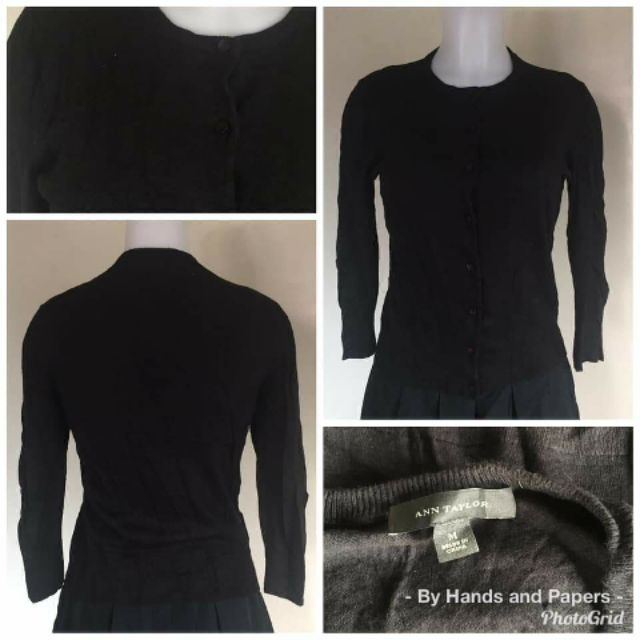 ann taylor black cardigan