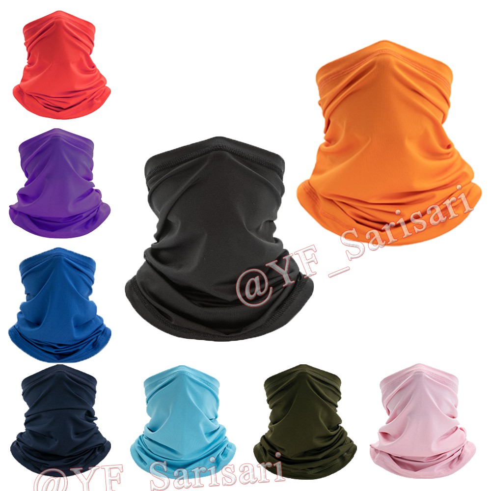 YFGCB025 Pure Color Series Ice Silk Viscose Fabric Bandana Mask HeadBand Shopee Philippines