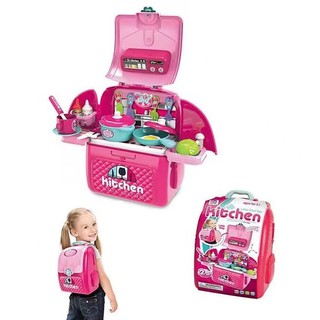 ToyWorld Little Chef Set Kitchen Backpack Transform To Carry Manual Pretend Play