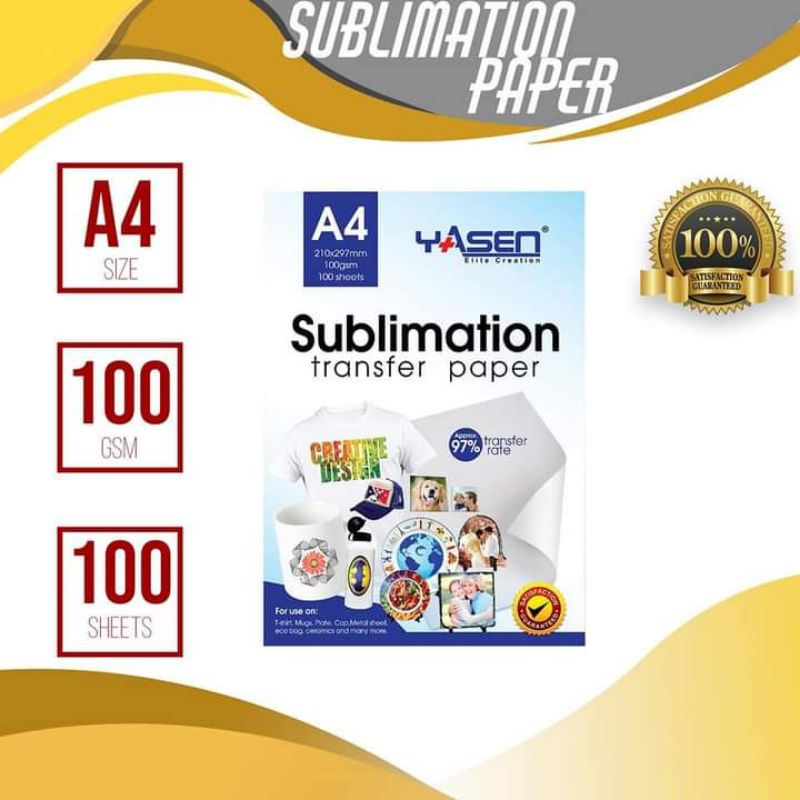 YASEN SUBLIMATION PAPER A4 SIZE (100PCS) Shopee Philippines
