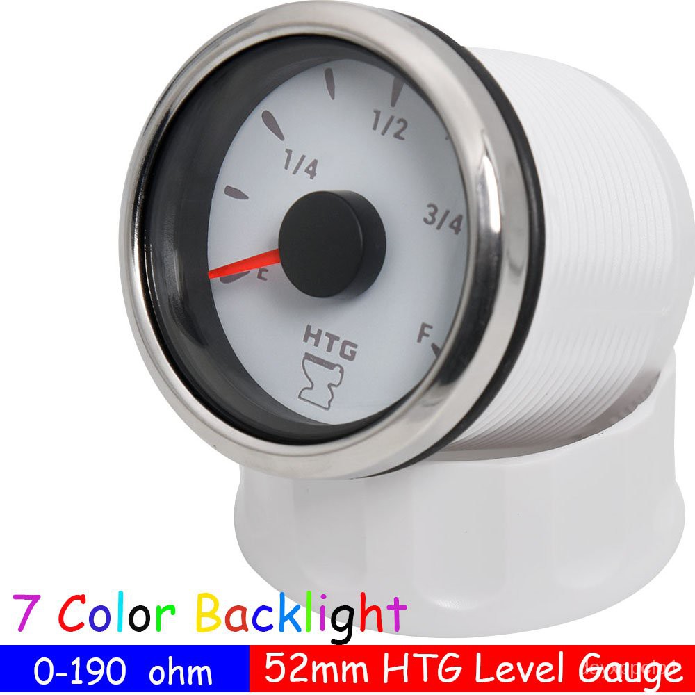 7 Color 52MM HTG Water Sender Unit Sewage Level Meter Gauge Sensor Boat