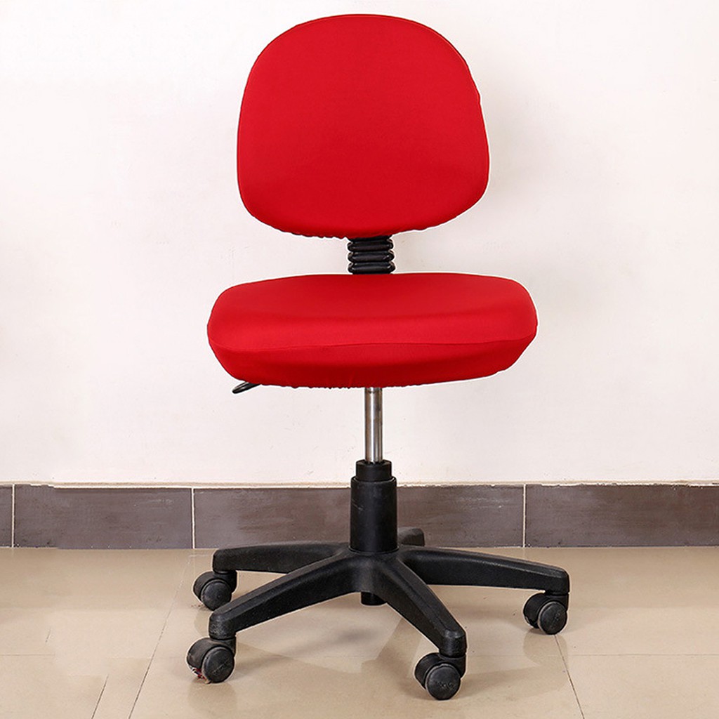 Stretch Soft Swivel Chair Slipcover Office Computer Chair Covers Red