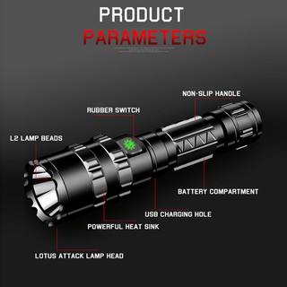 100000Lumens L2 Tactical LED Flashlight Rechargeable Scout light Torch light 18650 #5
